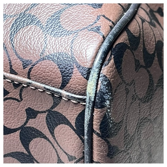 Coach Chelsea Heritage Brown & Black Coated Leather Satchel Handbag F1069-F15132 - Picture 11 of 16